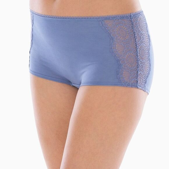 NWT Soma Embraceable Lace Geo Boy Short In Posh Party Mini Black - Picture 1 of 11